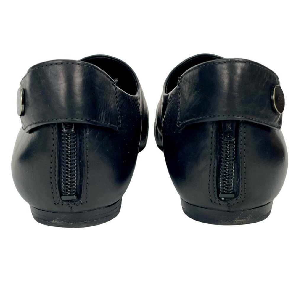 Vince Noel Black Leather Pointed Cap Toe Flats 8.5M Minimalist - Picture 5 of 15